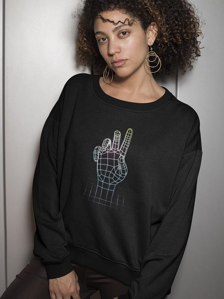 Laser Grid Hand Retro Sweatshirt Women's