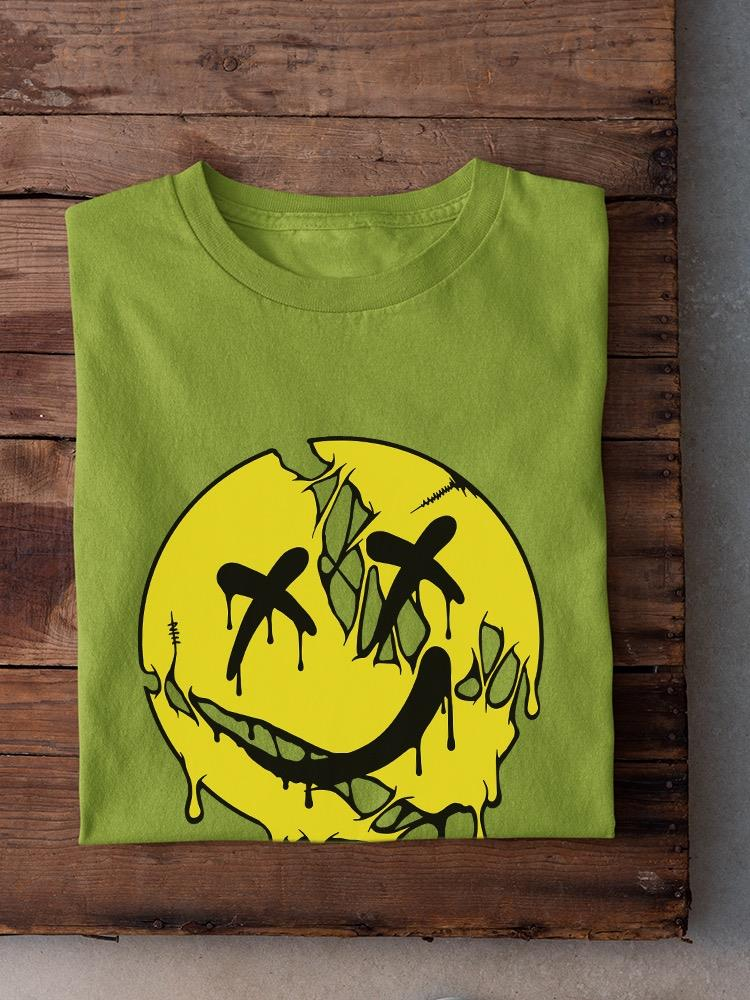 Grunge Style Melty Face W Skull T-shirt