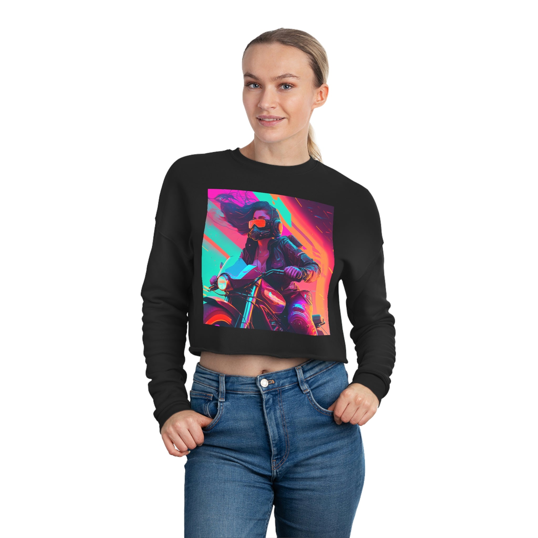 Neon Motorcycle Babe