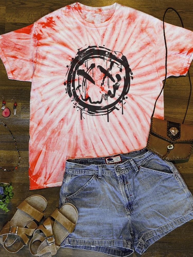 Grunge Hand Drawn Graffiti Tie Dye T-Shirt
